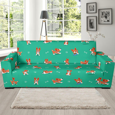 Basenji Pattern Print Design 02 Sofa Slipcover