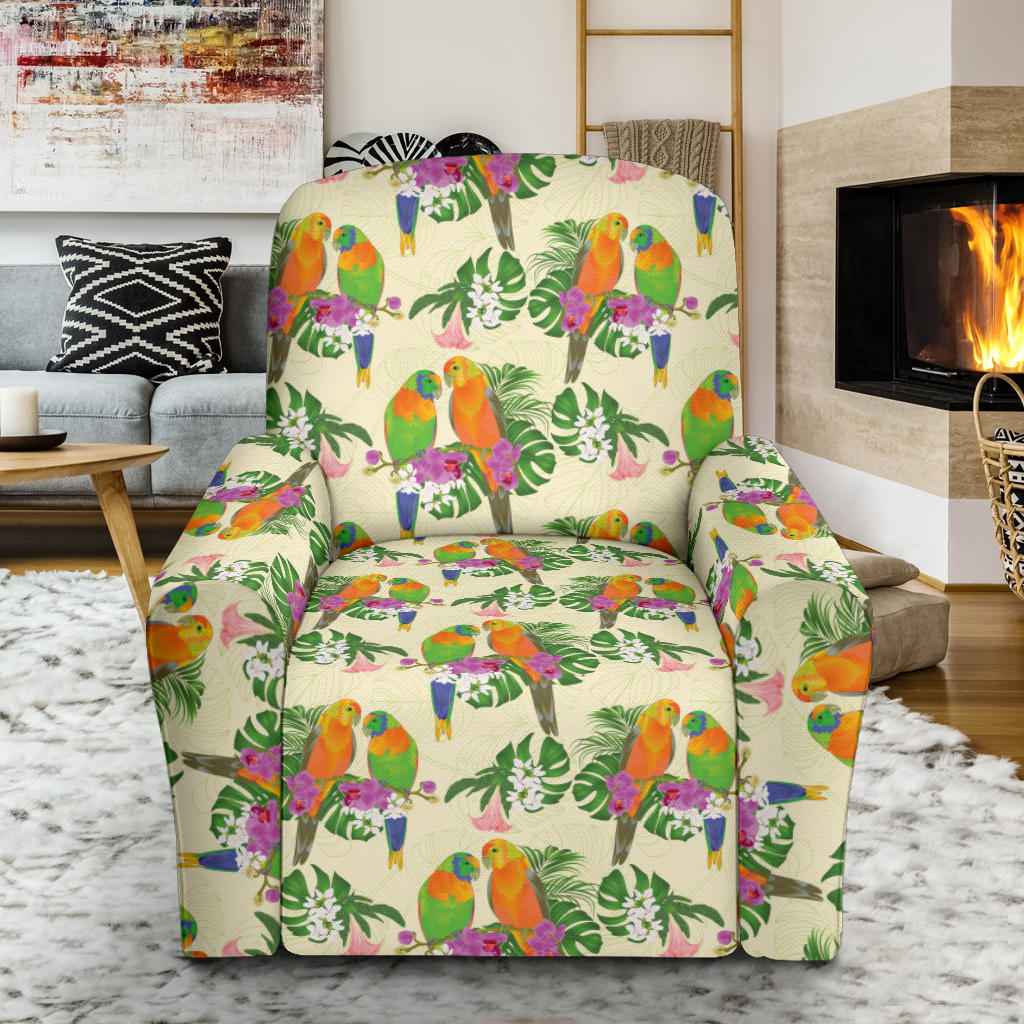 Conures Pattern Print Design 02 Recliner Slipcover with Pocket