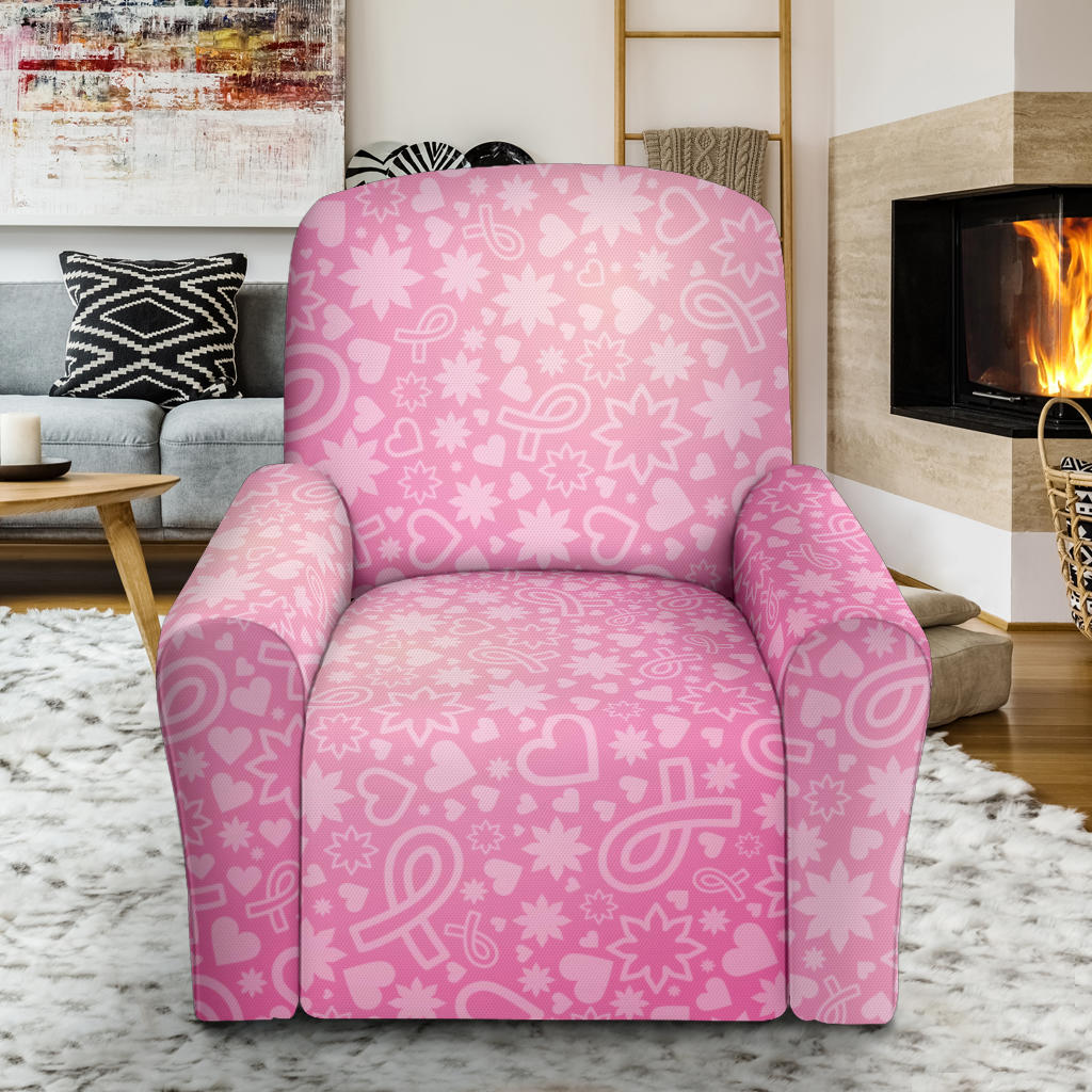 Breast cancer Pattern Print Design 02 Recliner Slipcover with Pocket