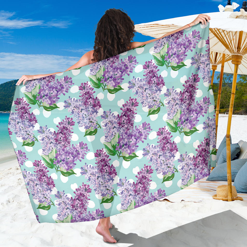 Lilac Pattern Print Design 02 Sarong Pareo Wrap
