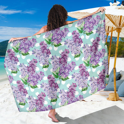 Lilac Pattern Print Design 02 Sarong Pareo Wrap