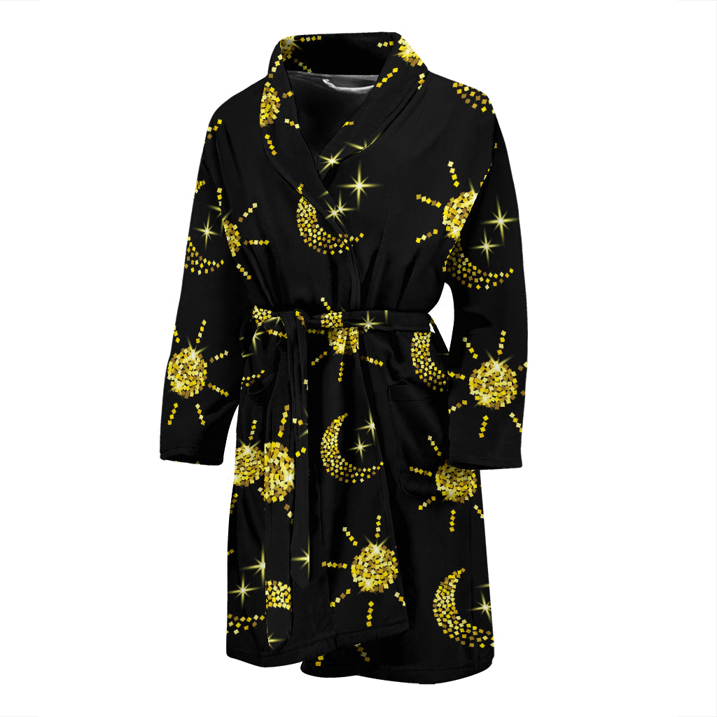 Sun Moon Print Design LKS304 Men Bathrobe