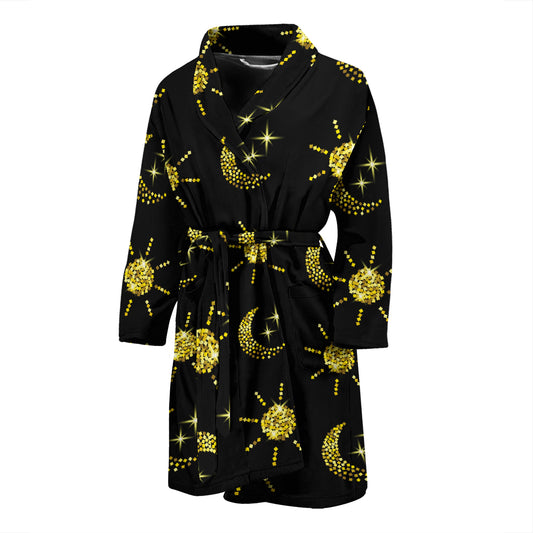 Sun Moon Print Design LKS304 Men Bathrobe