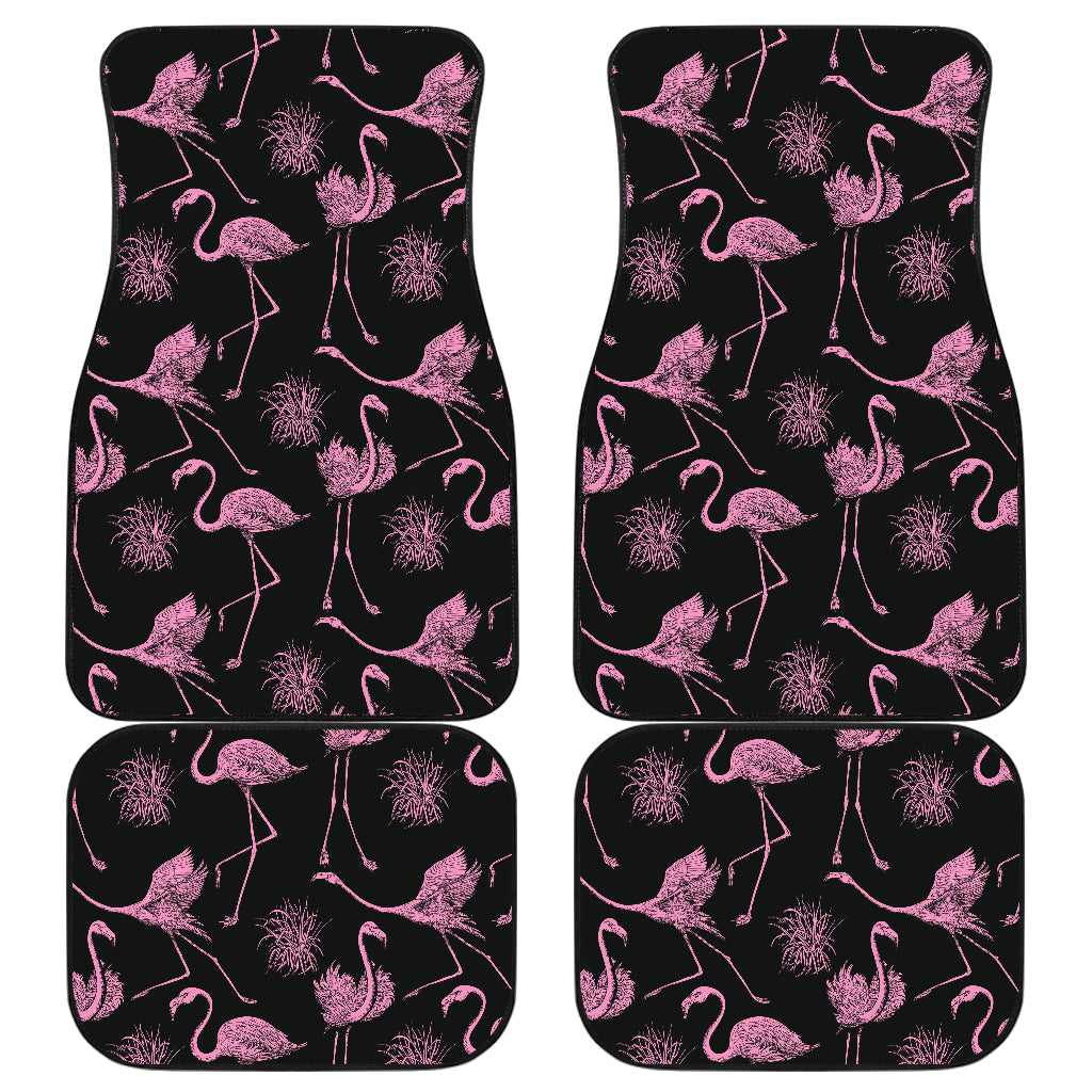 Flamingo Pink Print Pattern Car Floor Mats Front Back