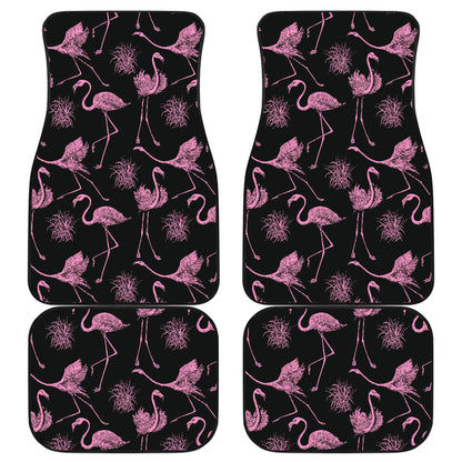 Flamingo Pink Print Pattern Car Floor Mats Front Back