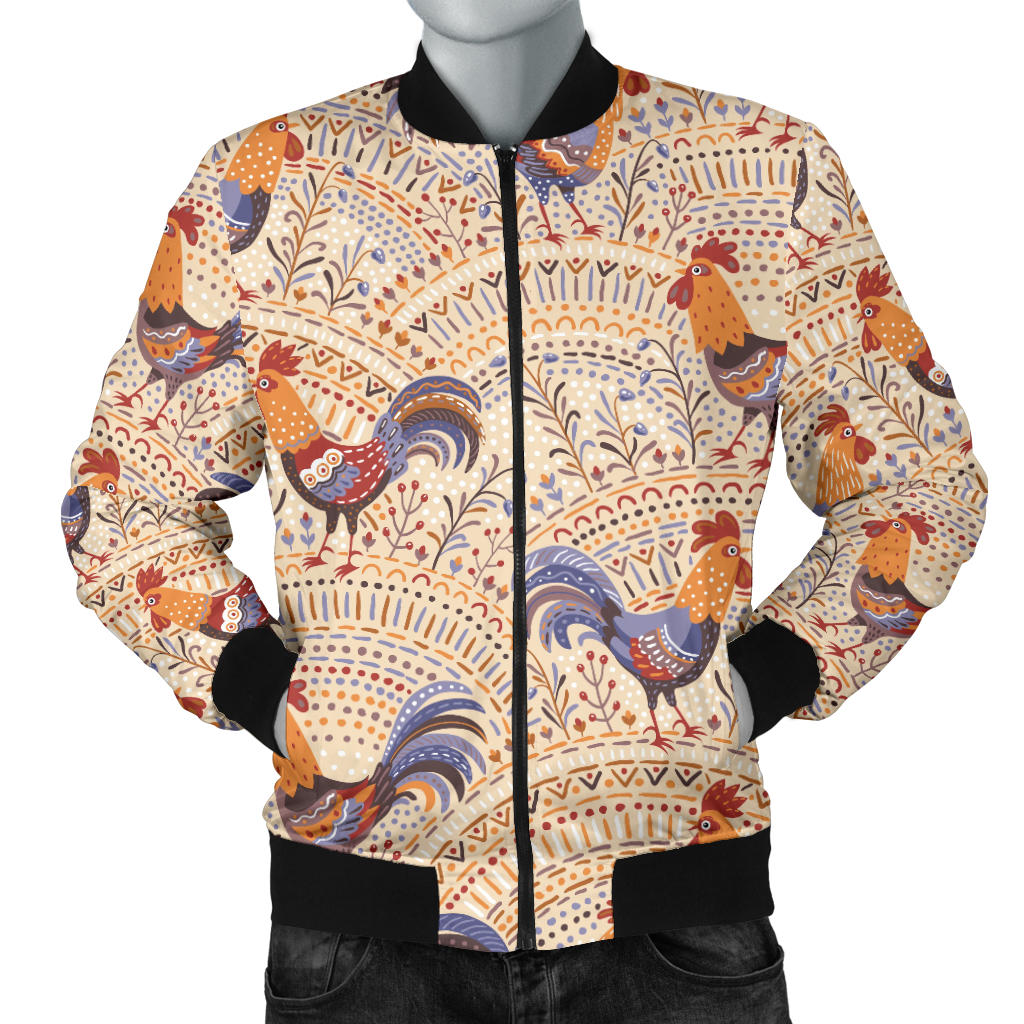 Chicken Boho Style Pattern Men Bomber Jacket