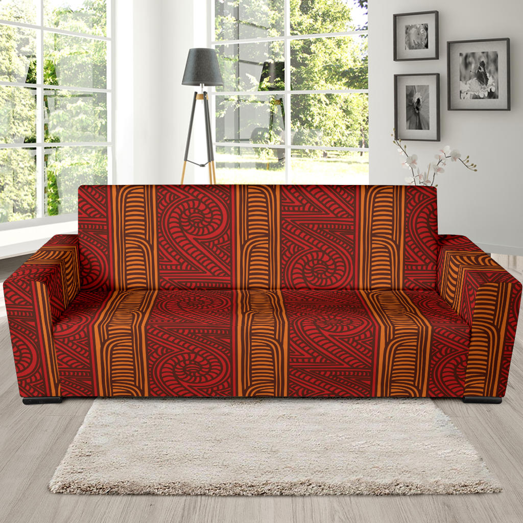 Maori Pattern Print Design 05 Sofa Slipcover