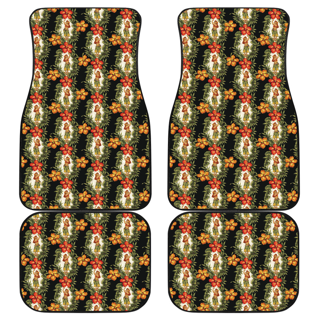 Hawaiian Flower Hula Hibiscus Print Car Floor Mats Front Back