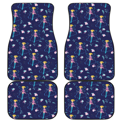 Fairy Cartoon Style Print Pattern Car Floor Mats Front Back