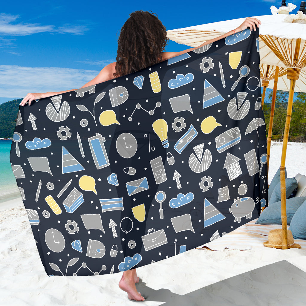 Accounting Financial Pattern Print Design 04 Sarong Pareo Wrap