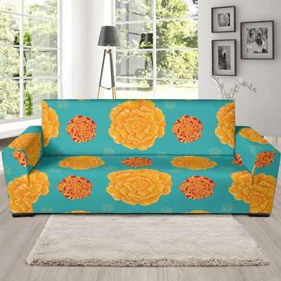 Marigold Pattern Print Design 02 Sofa Slipcover