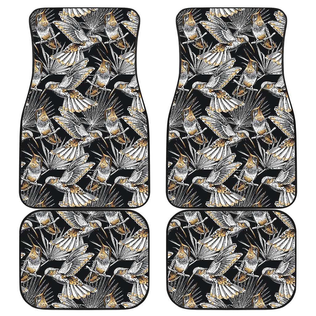 Hummingbird Gold Design Themed Print Car Floor Mats Front Back
