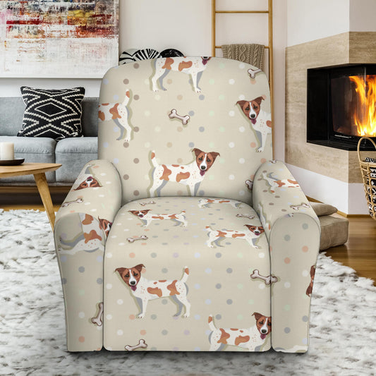 Russell Terriers With Bone Print Design LKS302 Recliner Slipcover with Pocket