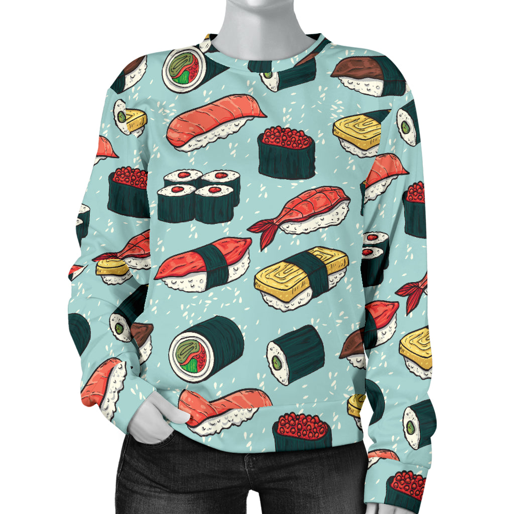 Sushi Pattern Design Women Long Sleeve Sweatshirt