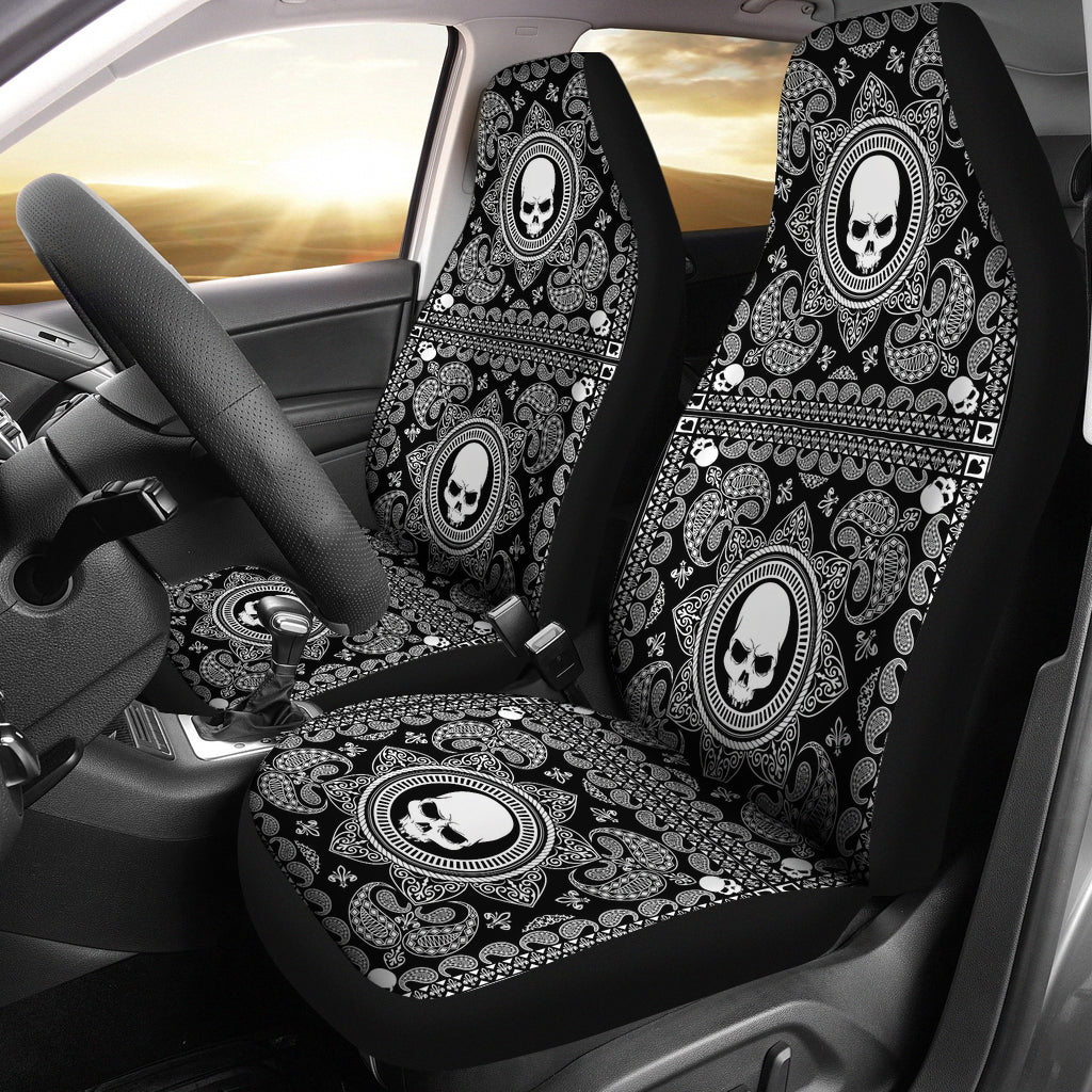 Bandana Skull Print Design LKS303 Car Seat Covers