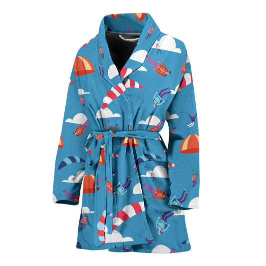 Skydiving Pattern Print Design 03 Women Bathrobe