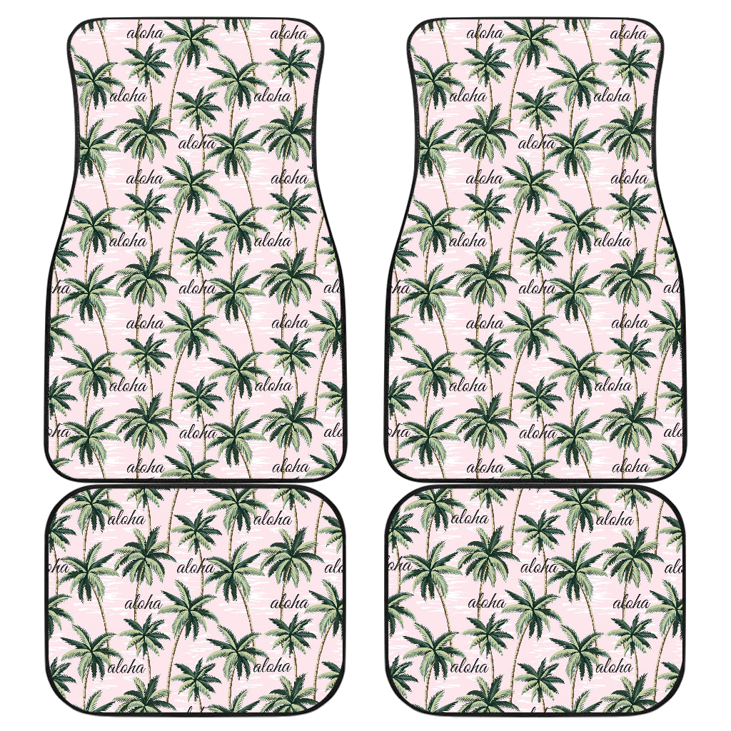 Aloha Beach Pattern Design Themed Print Car Floor Mats Front Back