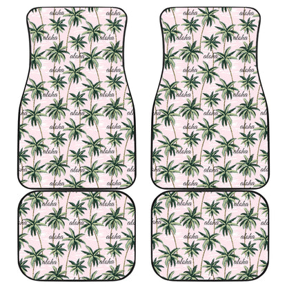 Aloha Beach Pattern Design Themed Print Car Floor Mats Front Back