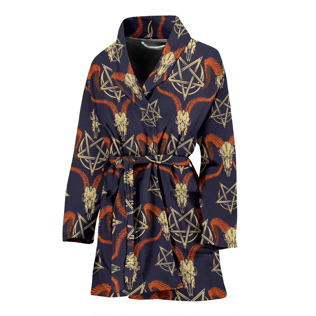 Buffalo Head Print Design LKS403 Women Bathrobe