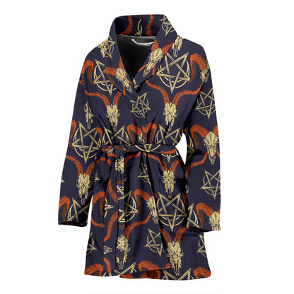 Buffalo Head Print Design LKS403 Women Bathrobe