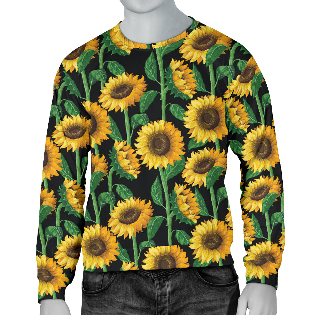 Sunflower Realistic Print Pattern Men Long Sleeve Sweatshirt