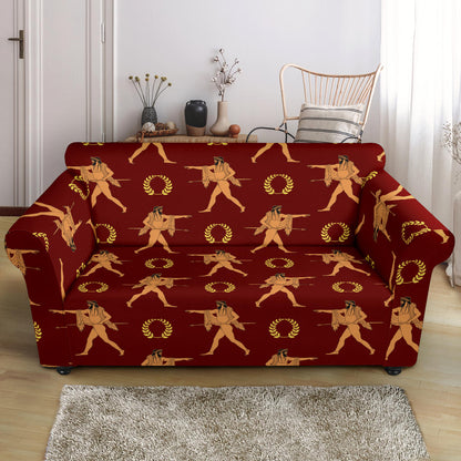 Ancient Greek Print Design LKS307 Loveseat Couch Slipcover