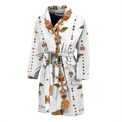 Totem Print Design LKS302 Men Bathrobe
