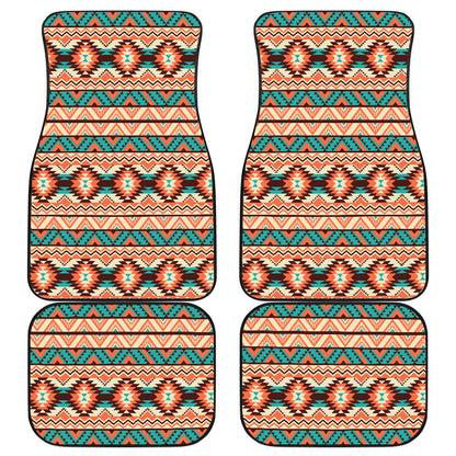 Navajo Western Style Print Pattern Car Floor Mats Front Back