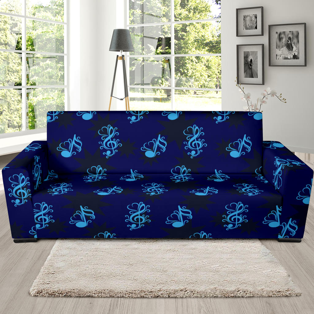 Music note Pattern Print Design A04 Sofa Slipcover