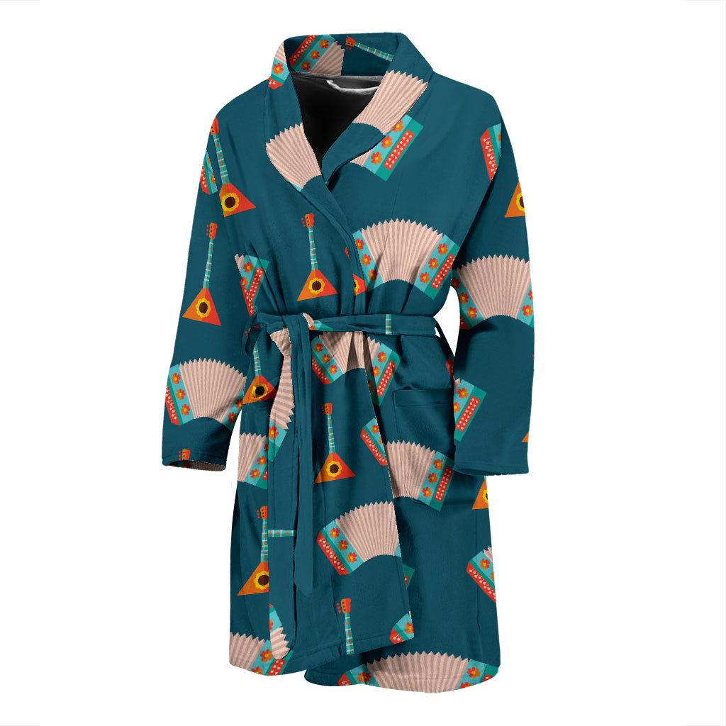 Accordion Print Design LKS402 Men Bathrobe