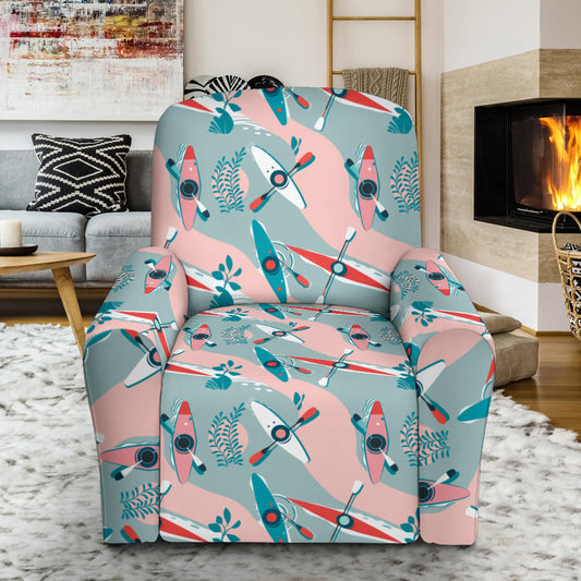 Kayak Pattern Print Design 05 Recliner Slipcover with Pocket