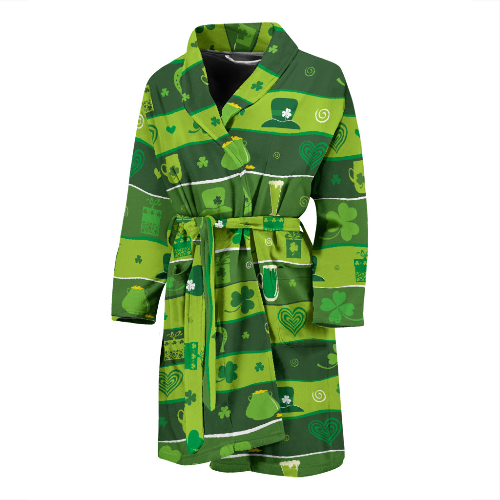 Shamrock Print Design LKS303 Men Bathrobe