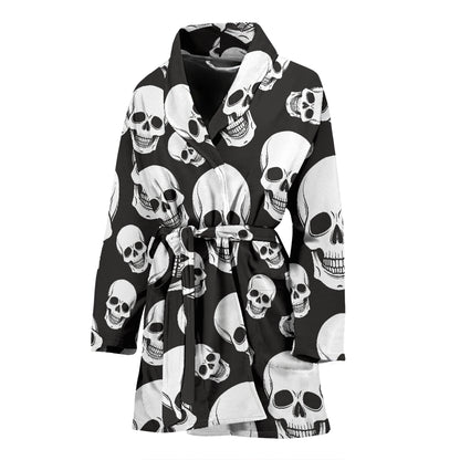 Skull Print Design LKS301 Women Bathrobe