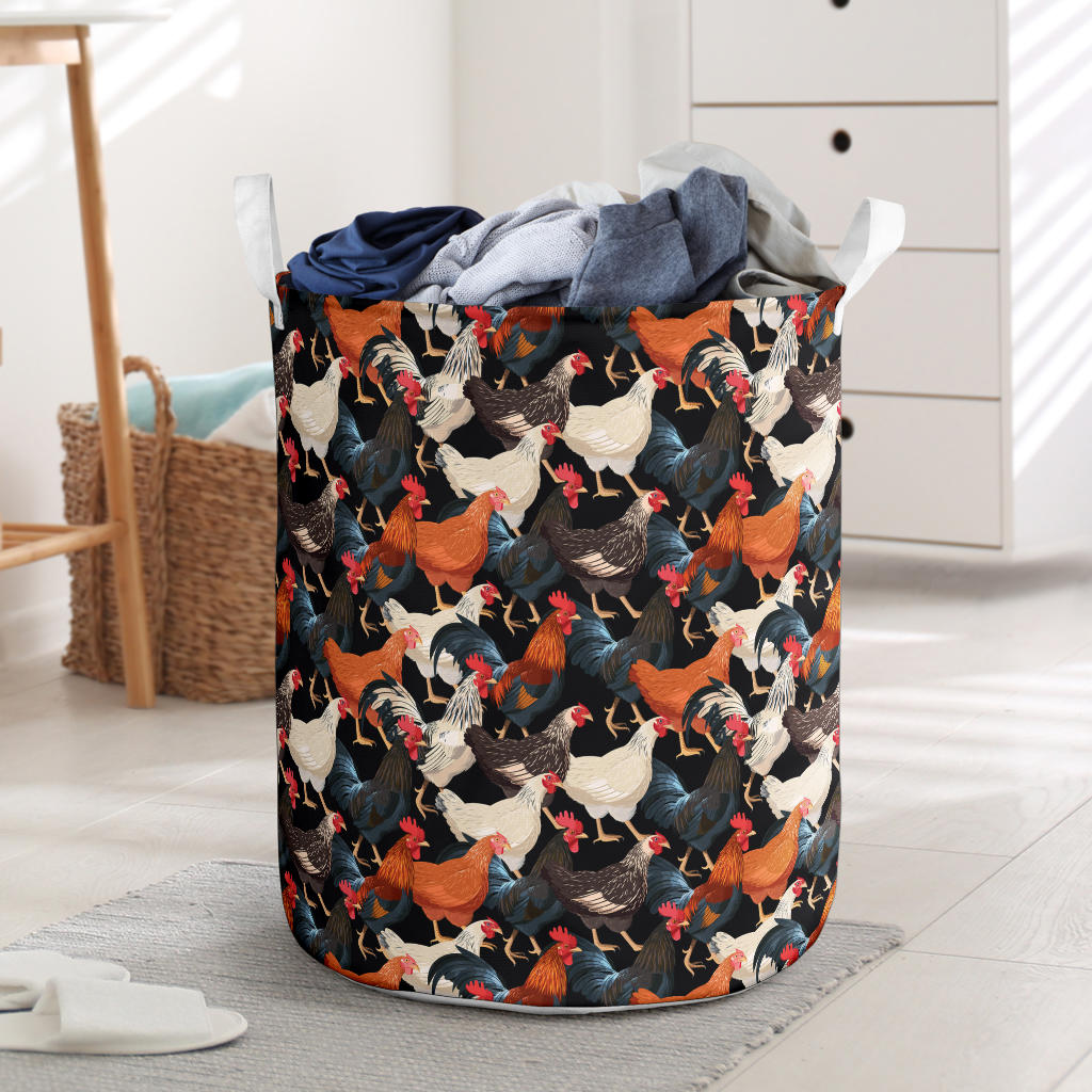 Chicken Print Pattern Laundry Basket