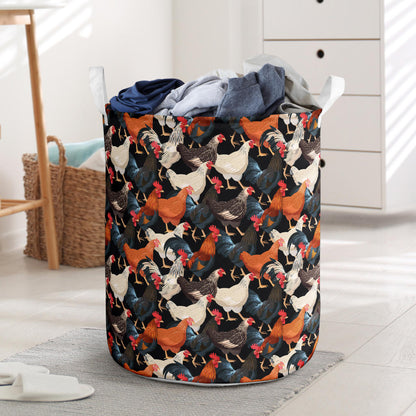 Chicken Print Pattern Laundry Basket