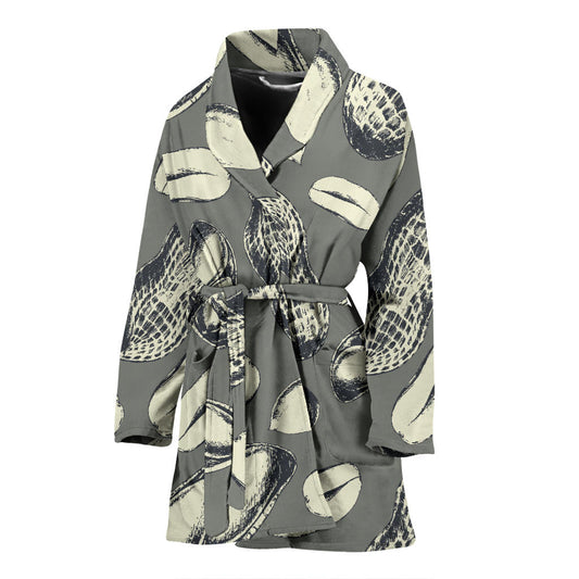 Peanut Pattern Print Design A01 Women Bathrobe