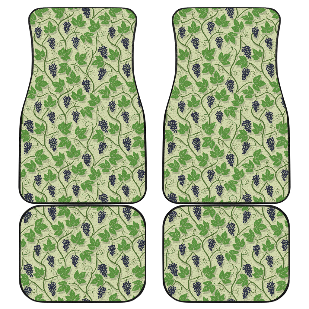 Wine Grape Thmed Print Car Floor Mats Front Back