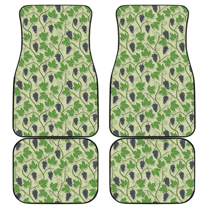 Wine Grape Thmed Print Car Floor Mats Front Back