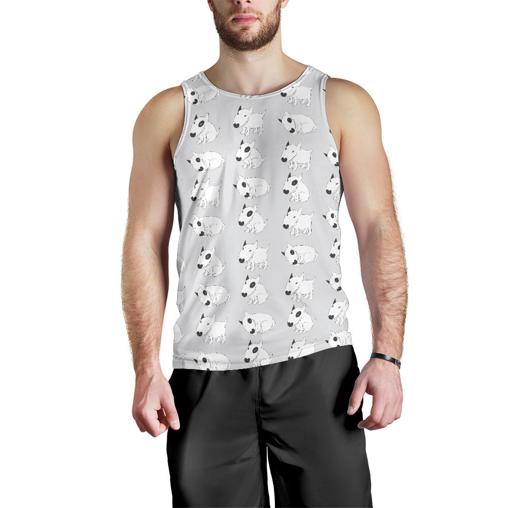 Bull Terrier hand draw Print Pattern Men Tank Top