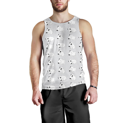 Bull Terrier hand draw Print Pattern Men Tank Top
