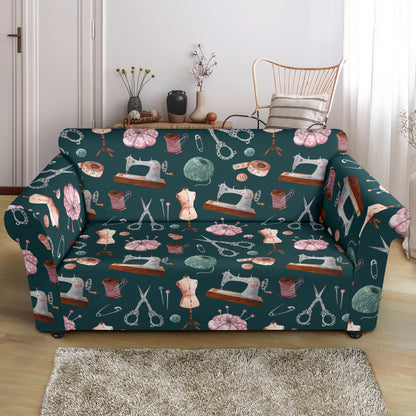 Sewing Equipment Print Design LKS307 Loveseat Couch Slipcover