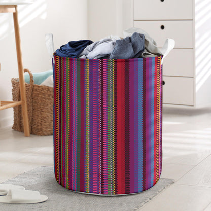 Serape Stripe Print Laundry Basket