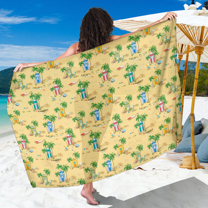 Beach Themed Pattern Print Design 01 Sarong Pareo Wrap