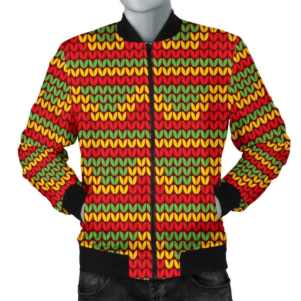 Rasta Reggae Color Print Men Bomber Jacket