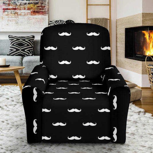 Mustache Pattern Print Design A04 Recliner Slipcover with Pocket