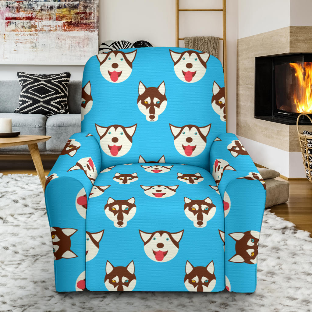 Siberian Huskies Print Design LKS306 Recliner Slipcover with Pocket