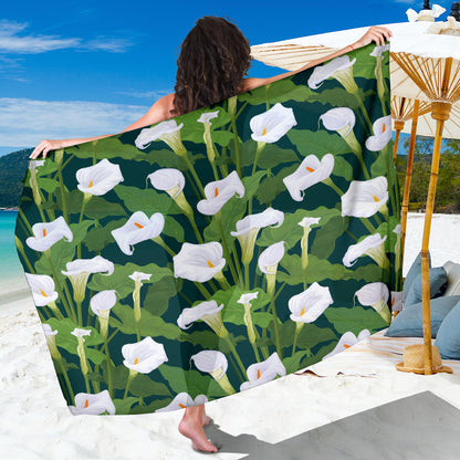 Lily Pattern Print Design 04 Sarong Pareo Wrap