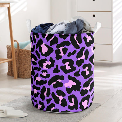 Cheetah Purple Neon Print Pattern Laundry Basket