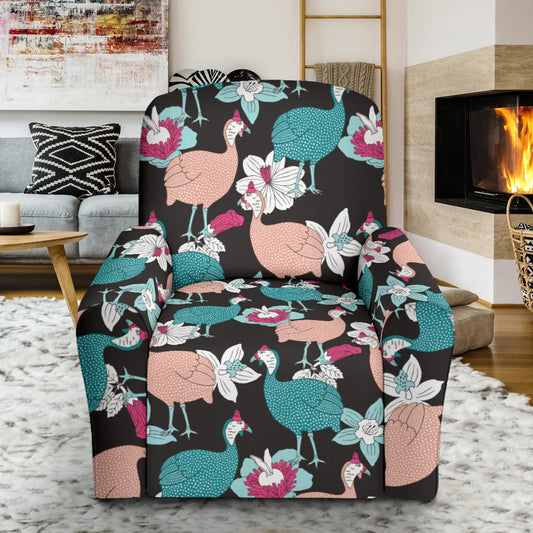 Guinea Fowl Pattern Print Design 03 Recliner Slipcover with Pocket