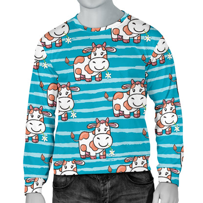 Cow Cute Print Pattern Men Long Sleeve Sweatshirt